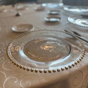 Glass Plates, Gold - Beaded Chargerplate